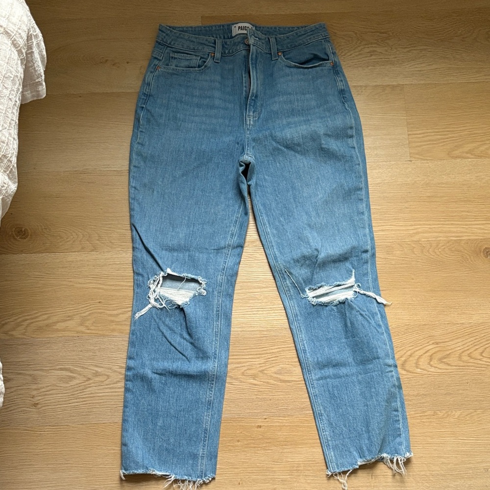 PAIGE Distressed Straight Leg Jeans - Size 29